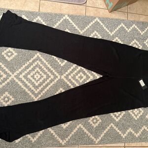 rag & bone Black Ribbed Boot-Cut Pants with Fitted Waist
